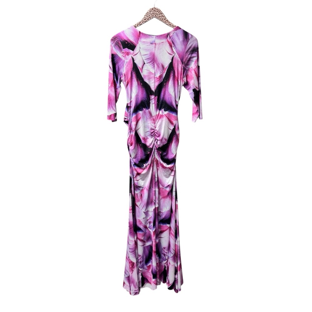 Roberto Cavalli Pink Purple Floral Maxi Dress - Picture 3 of 12